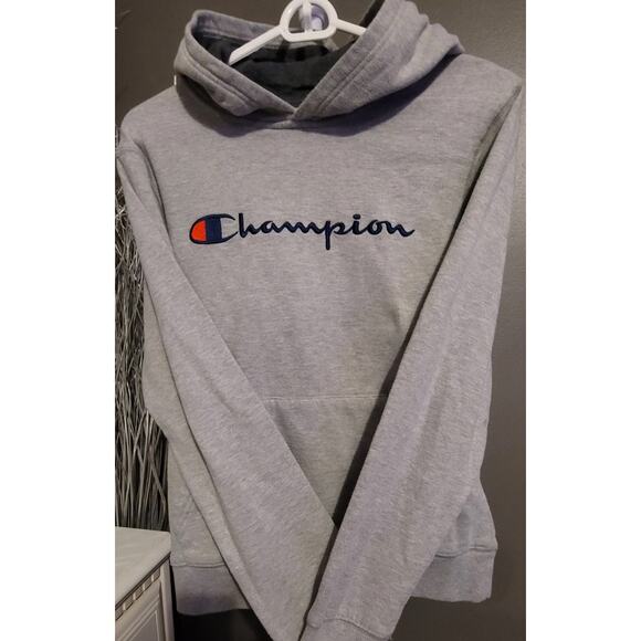 Champion Pullover Embroidered Logo Hoodie Youth Boys Gray Size XL - Picture 1 of 6